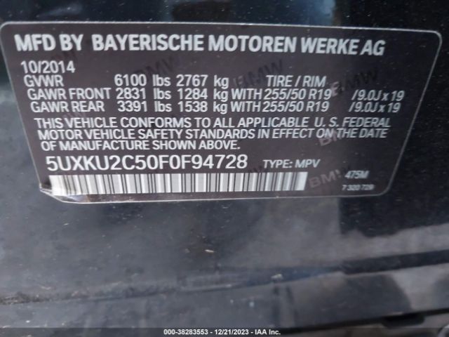 5UXKU2C50F0F94728 BMW X6 Xdrive35i