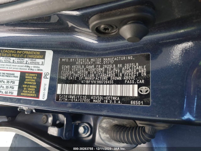 Toyota CAMRY LE 2017 4T1BF1FK1HU726455 Image 9