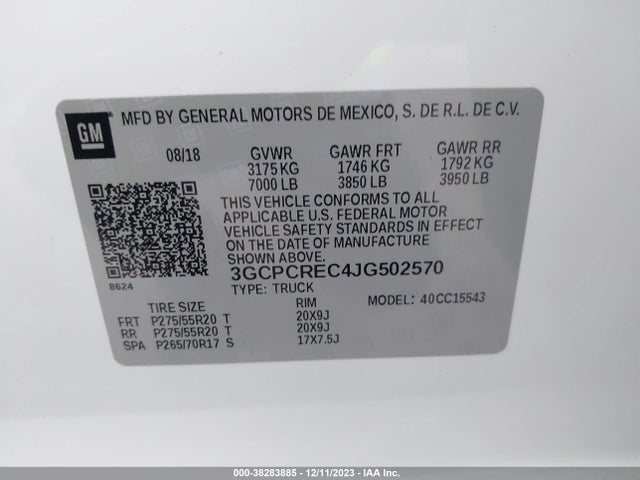 Chevrolet Silverado C1500 Lt 2018 3GCPCREC4JG502570 Image 9