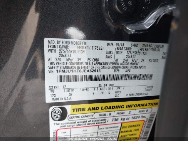 1FMJU1HT6JEA62516 Ford Expedition Xlt