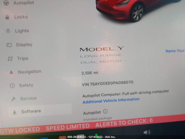7SAYGDEE0PA088070 Tesla Model Y Awd/long Range Dual Motor All-wheel Drive
