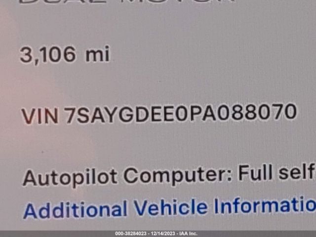 7SAYGDEE0PA088070 Tesla Model Y Awd/long Range Dual Motor All-wheel Drive