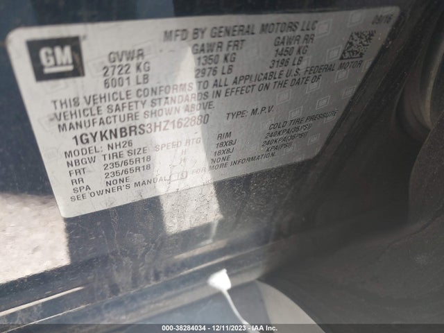 Cadillac XT5 LUXURY 2017 1GYKNBRS3HZ162880 Image 9