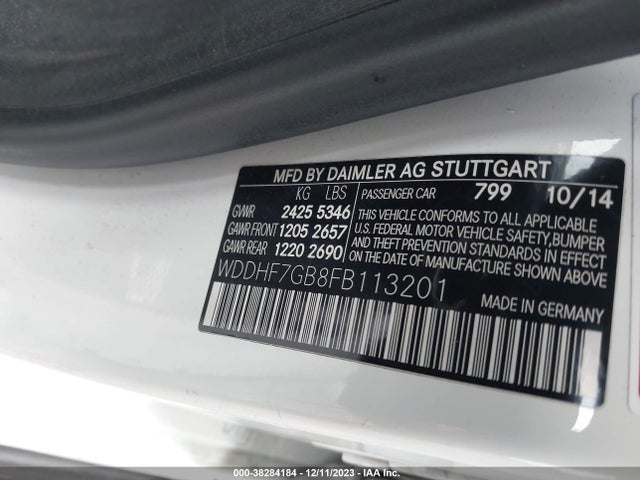 Aukcja sprzedaży 2015 Mercedes-benz E 63 Amg S 4matic, vin: WDDHF7GB8FB113201, numer aukcji: 38284184
