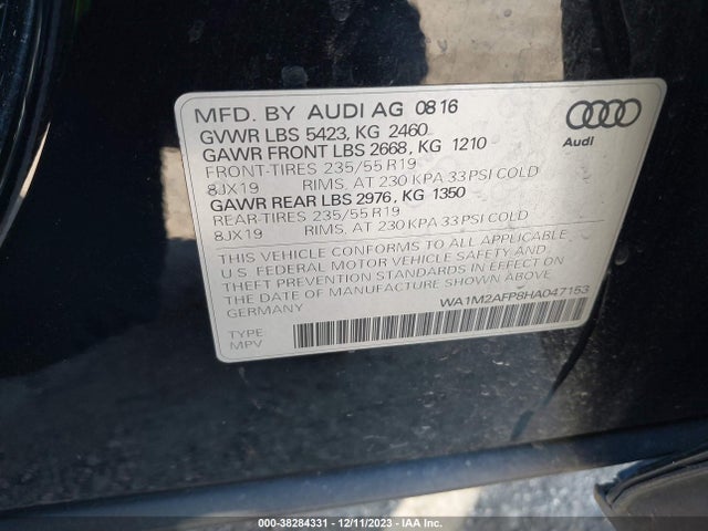 Audi Q5 2.0t Premium 2017 WA1M2AFP8HA047153 Image 9
