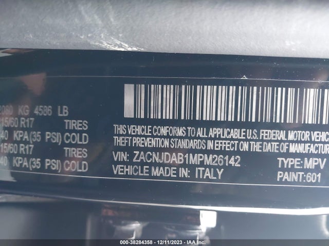 2021 JEEP RENEGADE UPLAND EDITION VIN: ZACNJDAB1MPM26142