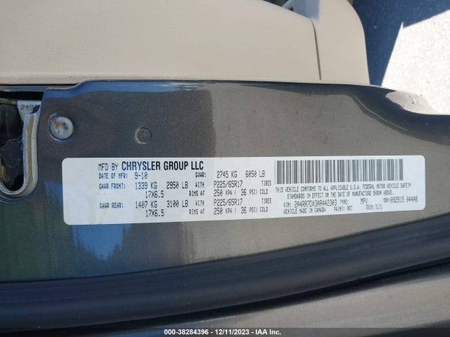 2010 CHRYSLER TOWN & COUNTRY NEW LIMITED VIN: 2A4RR7DX3AR442303