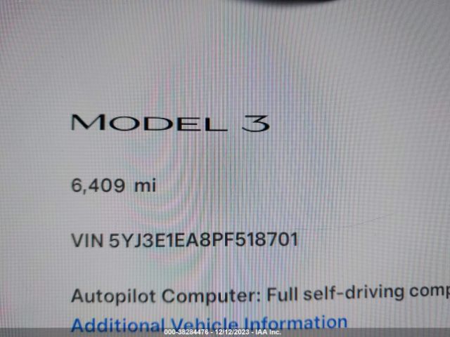 5YJ3E1EA8PF518701 Tesla MODEL 3