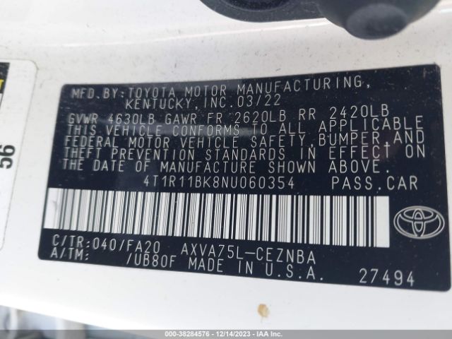 2022 TOYOTA CAMRY 4T1R11BK8NU060354 Photo 8