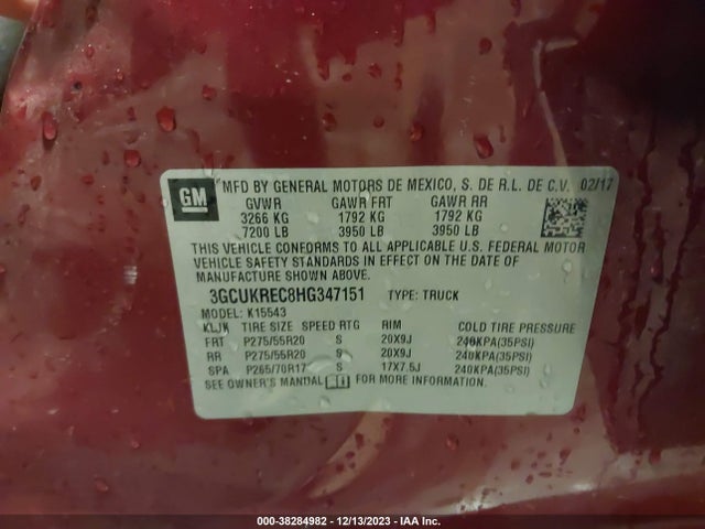 Chevrolet Silverado 1500 1lt 2017 3GCUKREC8HG347151 Image 9
