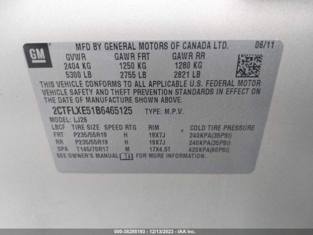 2011 GMC TERRAIN 2CTFLXE51B6465125 Photo 8