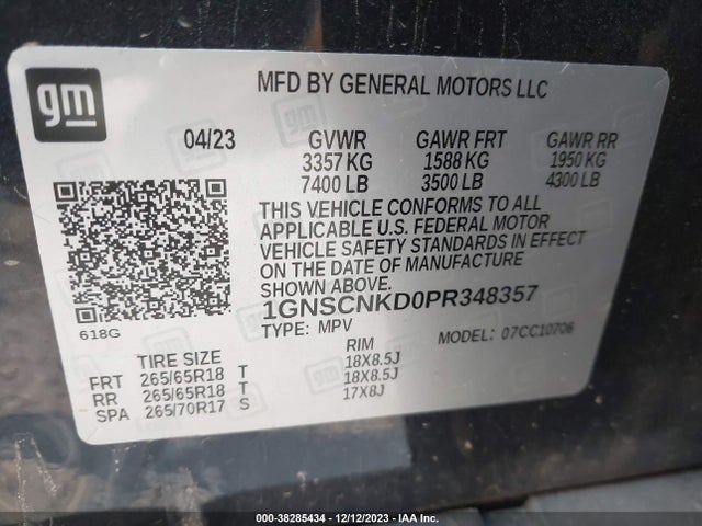 Chevrolet Tahoe 2wd Lt 2023 1GNSCNKD0PR348357 Image 9