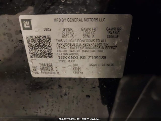 GMC Acadia Awd Denali 2020 1GKKNXLS0LZ109188 Image 9