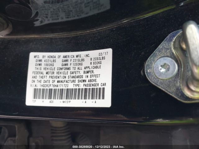 1HGCR2F76HA171720 Honda ACCORD EX
