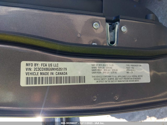 Dodge Charger Sxt Rwd 2021 2C3CDXBG6MH535179 Image 9