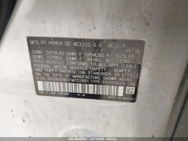 3HGGK5H87FM702601 Honda Fit Ex/ex-l