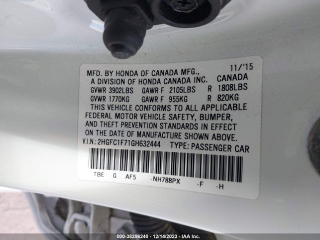 2HGFC1F71GH632444 Honda Civic Ex-l