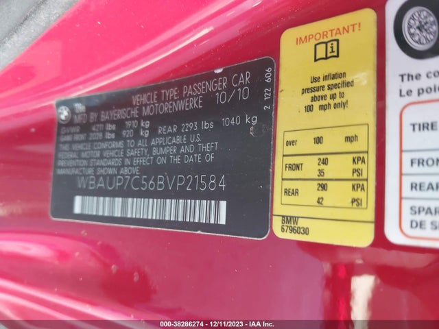 Продаж на аукціоні авто 2011 Bmw 128i, vin: WBAUP7C56BVP21584, номер лоту: 38286274