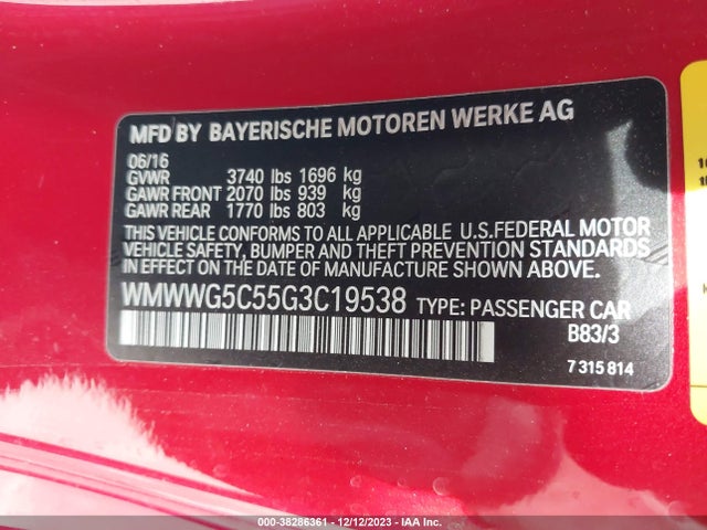 2016 MINI CONVERTIBLE WMWWG5C55G3C19538 Photo 8