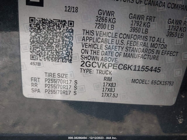 Chevrolet Silverado 1500 Ld Lt 2019 2GCVKPEC6K1155445 Image 9