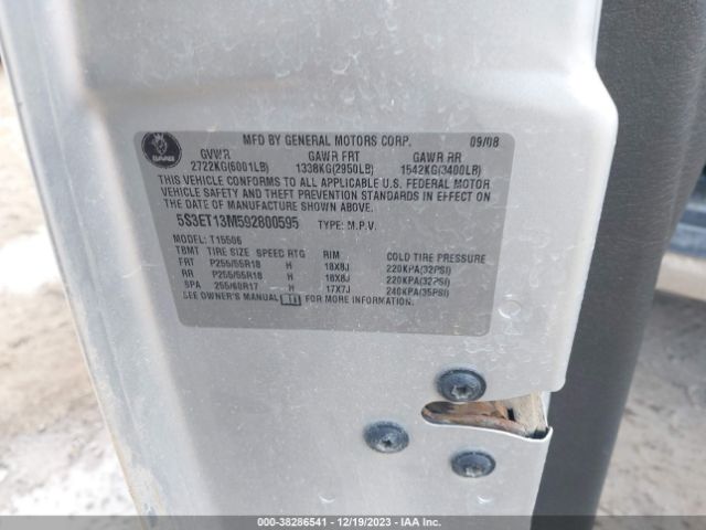 2009 SAAB 9-7X 5S3ET13M592800595 Photo 8