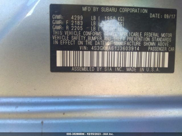 4S3GKAA61J3603914 Subaru Impreza 2.0i