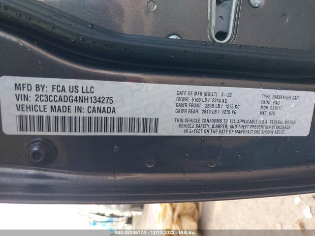 2C3CCADG4NH134275 Chrysler 300 Touring L