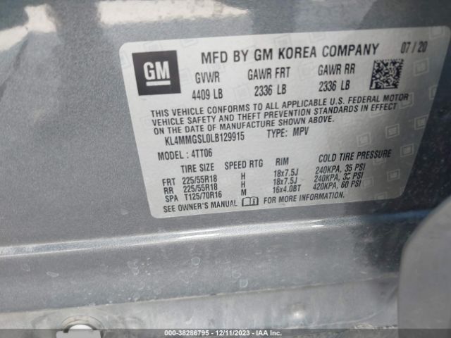 KL4MMGSL0LB129915 Buick Encore Gx Awd Essence