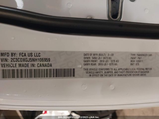 2C3CDXGJ5NH106959 Dodge Charger Scat Pack Widebody