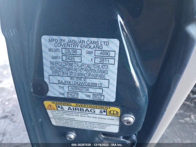 1998 JAGUAR XJ8 SAJHX1242WC836910 Photo 8