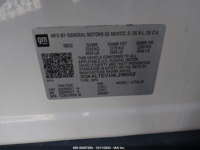 3GKALTEV1NL296002 GMC Terrain Sle