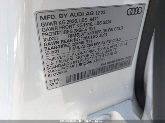 WA1BVBF10PD013429 Audi Q8 Premium Plus