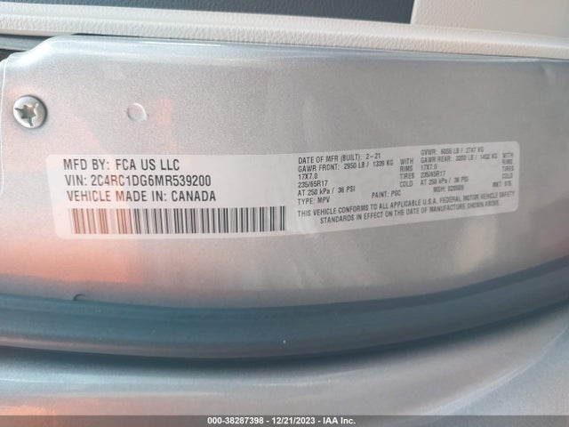 2C4RC1DG6MR539200 Chrysler Voyager Lxi