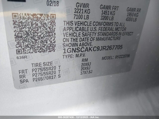 Chevrolet Tahoe Ls 2018 1GNSCAKC9JR267705 Image 9