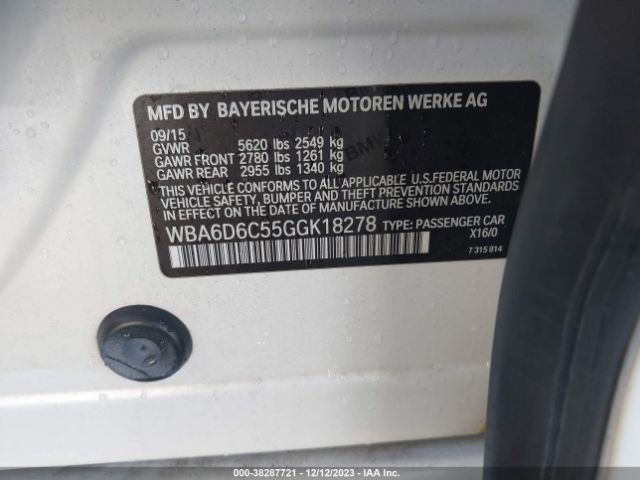 WBA6D6C55GGK18278 BMW 650i Gran Coupe Xdrive