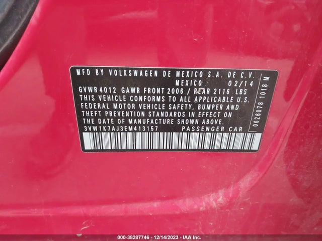 Volkswagen 2014 2014 3VW1K7AJ3EM413157 Image 19