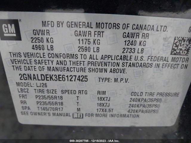 Chevrolet Equinox Ltz 2014 2GNALDEK3E6127425 Image 9