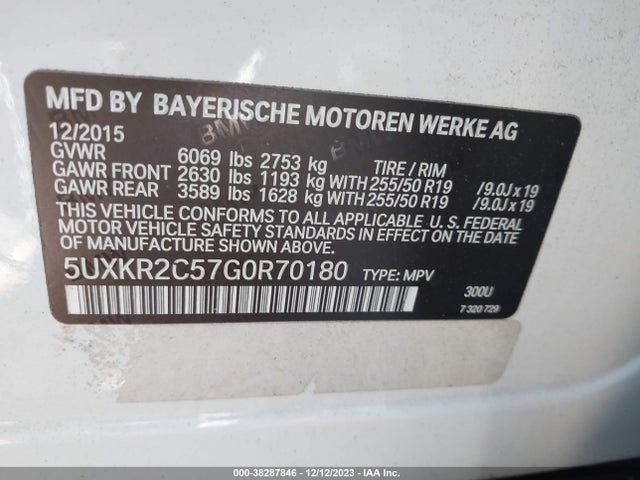 BMW X5 Sdrive35i 2016 5UXKR2C57G0R70180 Image 9