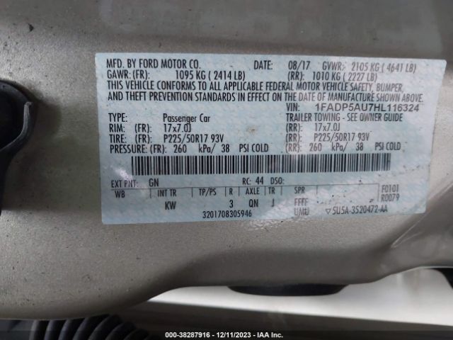 1FADP5AU7HL116324 Ford C-max Hybrid Se