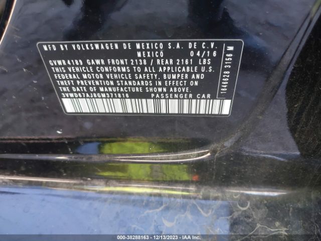 2016 VOLKSWAGEN JETTA SEDAN 3VWD67AJ8GM371816 Photo 8