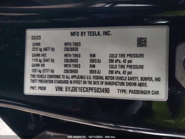 5YJ3E1ECXPF503490 Tesla Model 3 Performance
