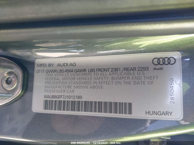 2018 AUDI A3 WAUB8GFF7J1012189 Photo 8