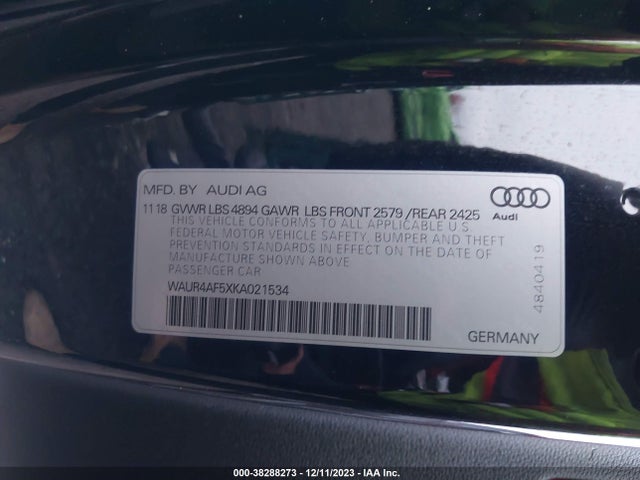 WAUR4AF5XKA021534 Audi S5 3.0t Premium