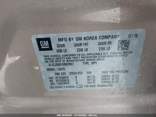 Buick Encore Preferred 2019 KL4CJASB1KB820507 Image 9