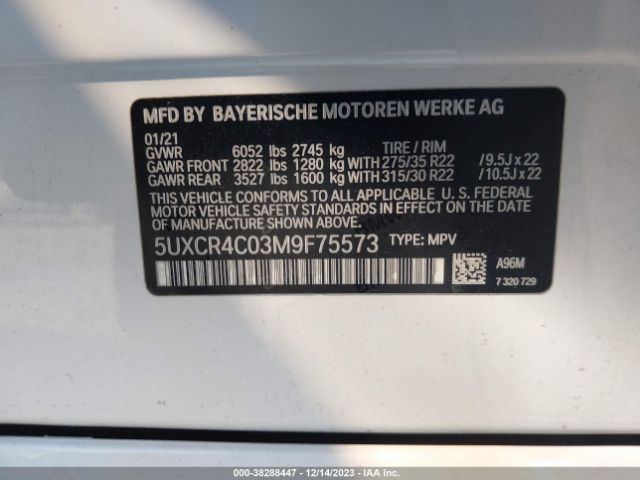 5UXCR4C03M9F75573 BMW X5 Sdrive40i