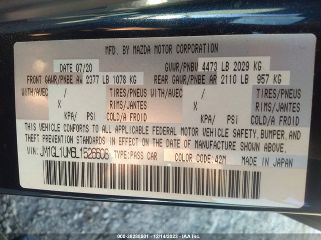 Mazda Mazda6 Sport 2020 JM1GL1UM6L1526608 Image 9