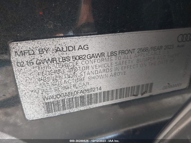 Audi S4 3.0t Premium Plus 2015 WAUDGAFL0FA099214 Image 9