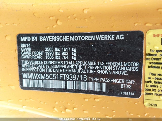 2015 MINI HARDTOP WMWXM5C51FT939718 Photo 8