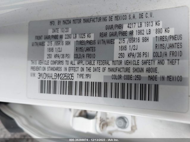 3MVDMAAL6MM225805 Mazda Cx-30 2.5 S