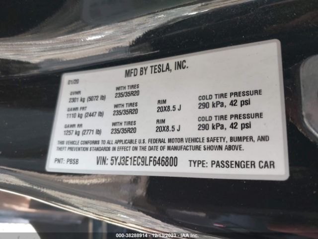 2020 TESLA MODEL 3 5YJ3E1EC9LF646800 Photo 8